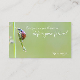 Beautiful ladybug with motivational quote business card