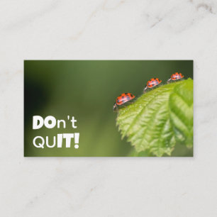 Beautiful ladybugs with motivational quote business card