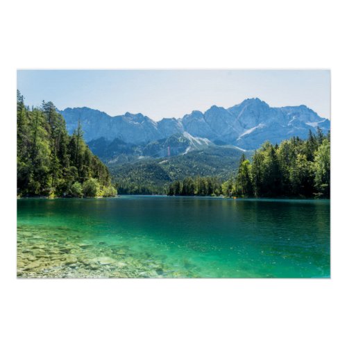 Beautiful Lake Eibsee Bavarian Alps Germany Poster