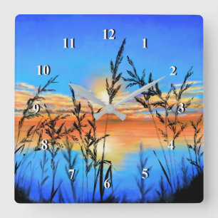 Beautiful Lake Sunset Wall Clock