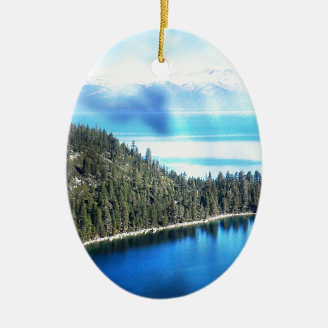 BEAUTIFUL LAKE TAHOE CERAMIC ORNAMENT (Front)