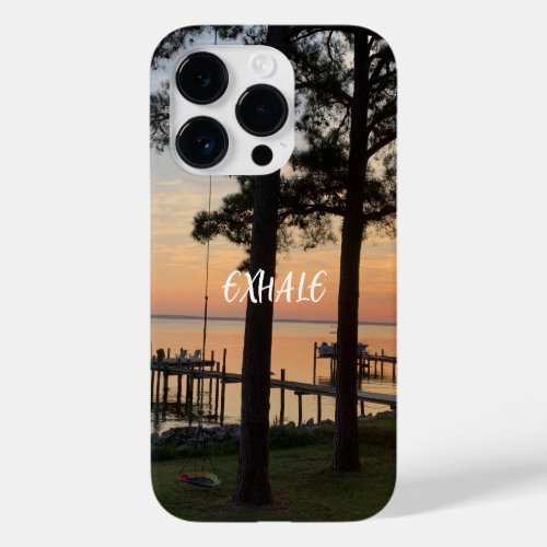 Beautiful Lakeside Sunrise Trees and Dock Case_Mate iPhone 14 Pro Case