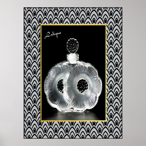 Beautiful Lalique vintage Perfume Bottle Poster