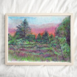 Beautiful Landscape Art Trees Art Print<br><div class="desc">About the artwork. This is a beautiful watercolor and colored pencil painting and drawing of the pink and orange sky on a fall night I witnessed on one of my nightly walks in our neighborhood. Art by Jenn Steffen</div>