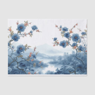 Beautiful Landscape in Blue Tissue Paper