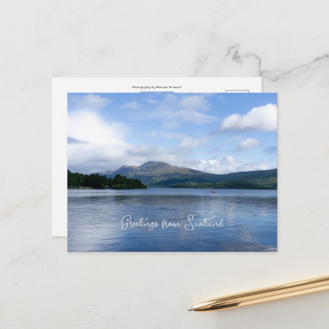 Beautiful landscape in Scotland - Loch Lemond Postcard (Front/Back In Situ)