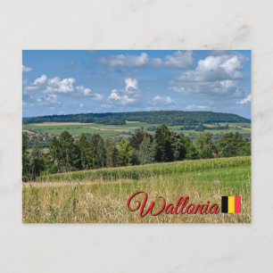 Beautiful landscape in Wallonia, travel Holiday Postcard