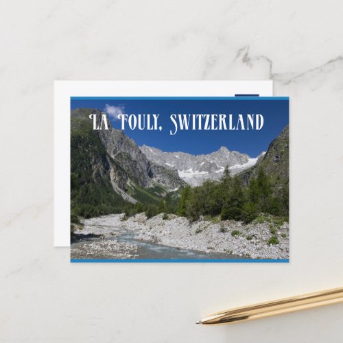 Beautiful Landscape La Fouly Switzerland Postcard
