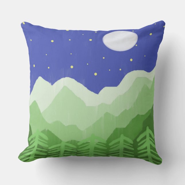 beautiful landscape painting art throw pillow (Front)