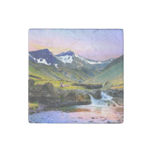 Beautiful Landscape Scenery of Iceland Stone Magnet