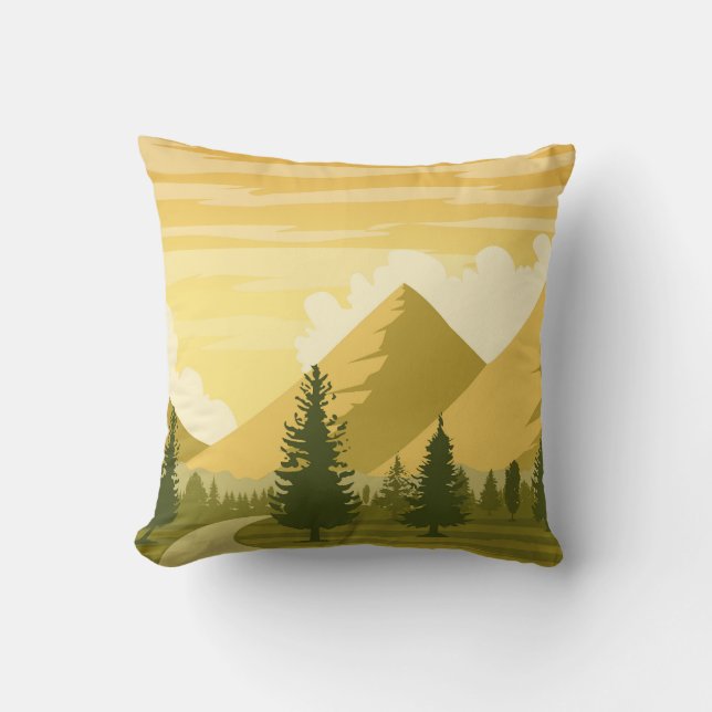 Beautiful landscape throw pillow (Front)