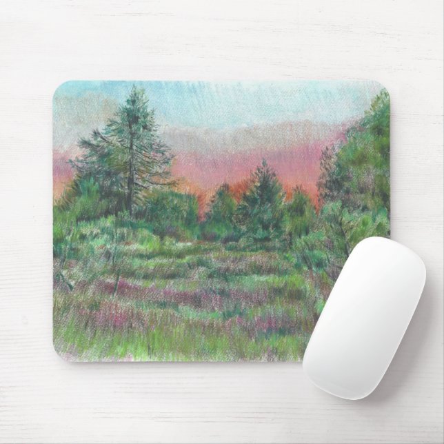 Beautiful Landscape Trees Pink Art Mouse Pad (With Mouse)