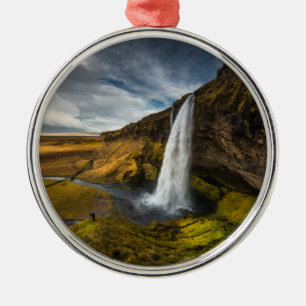 Beautiful Landscape View of Seljalandsfoss Metal Ornament