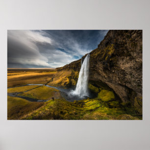 Beautiful Landscape View of Seljalandsfoss Poster