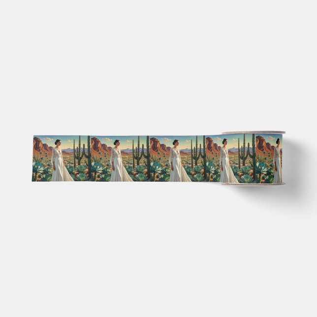 Beautiful Landscape with a Woman Spiritual Art Grosgrain Ribbon (Front)