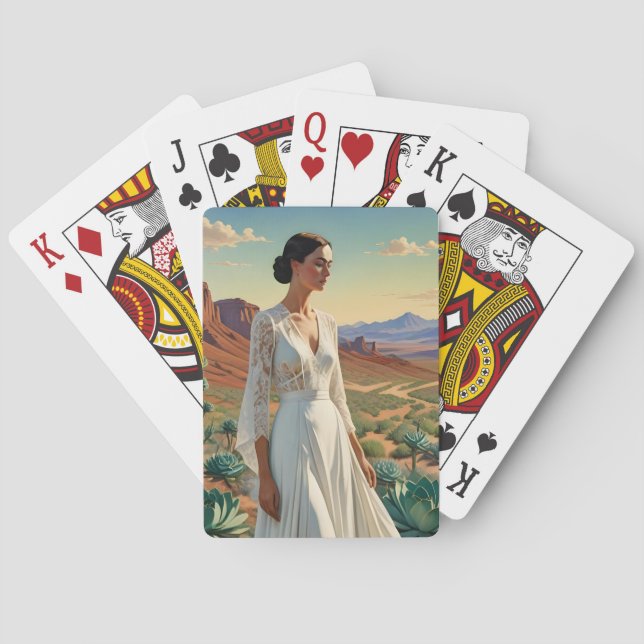 Beautiful Landscape with a Woman Spiritual Art Poker Cards (Back)