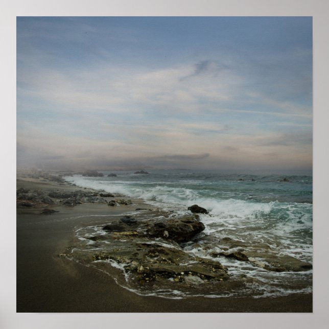 Beautiful landscape with sea and dramatic sky poster (Front)