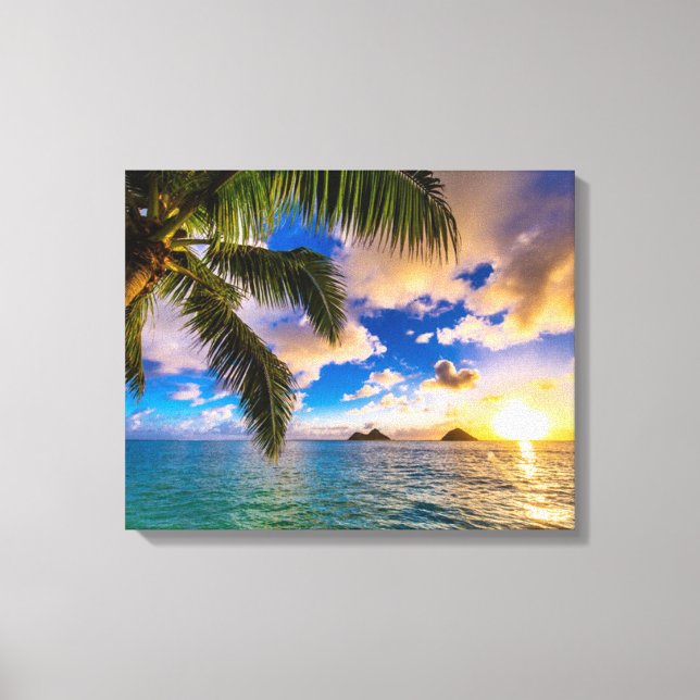 Beautiful Lanikai Beach Hawaii Canvas Print (Front)