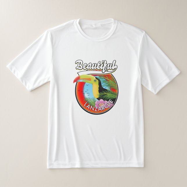Beautiful Lanzarote travel patch. T-Shirt (Laydown)