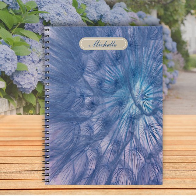 Beautiful Large Wispy Blue Dandelion  Notebook (Creator Uploaded)