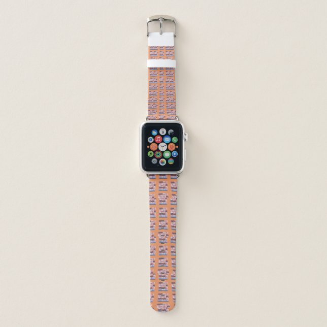 Beautiful latest edgy Light orange cute pattern Apple Watch Band (Front)