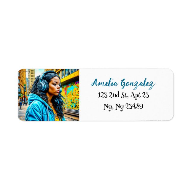 Beautiful Latino Girl in an Urban Setting Label (Front)