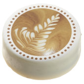 Beautiful Latte Floral Leaf Art Tree Chocolate Covered Oreo (Angled)