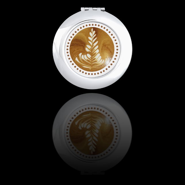 Beautiful Latte Floral Leaf Art Tree Compact Mirror (Creator Uploaded)
