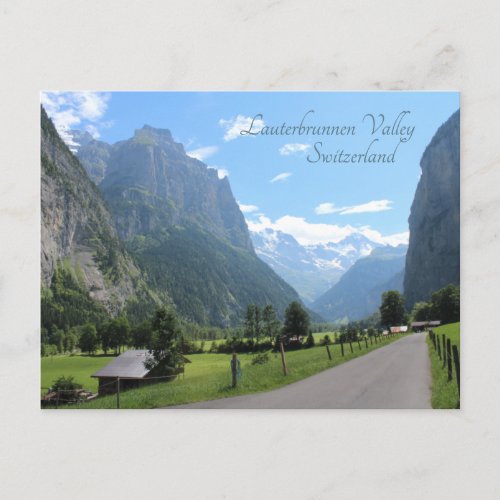 Beautiful Lauterbrunnen Valley Switzerland Postcard