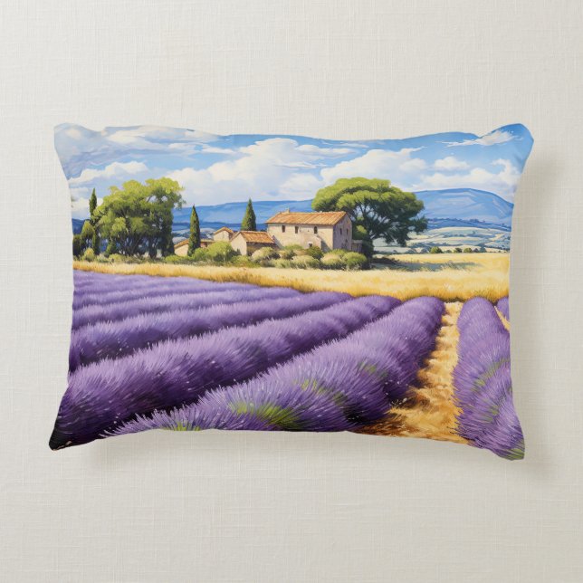 Beautiful lavender field in Provence  Accent Pillow (Back)