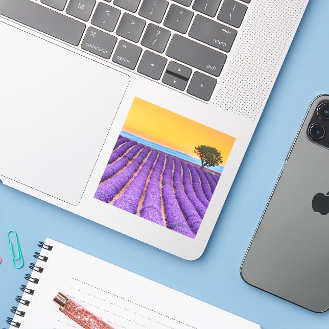 Beautiful lavender field in Provence Sticker (Laptop w/ iPhone)