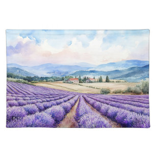 Beautiful lavender fields art cloth placemat