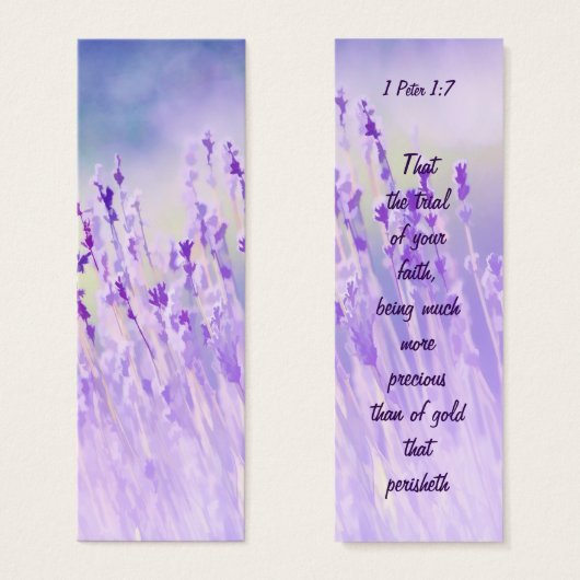 Beautiful Lavender Flower Field Bible Scripture (Front & Back)