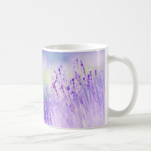 Beautiful Lavender Flower Field or meadow  Purple Coffee Mug