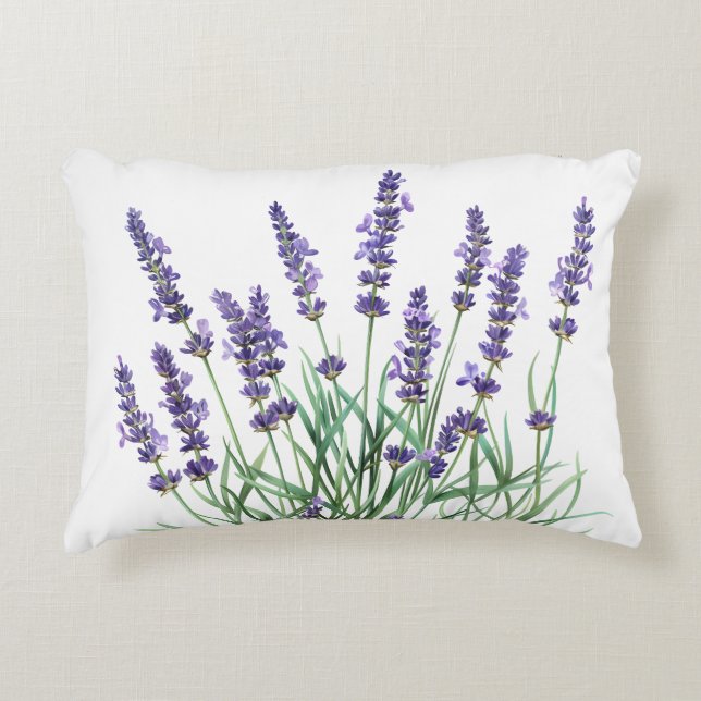 Beautiful Lavender Garden Flower Floral Accent Pillow (Front)