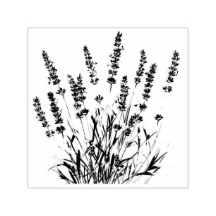 Beautiful Lavender Garden Flower Floral Self-inking Stamp