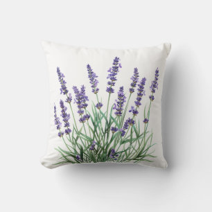Beautiful Lavender Garden Flower Floral Throw Pillow