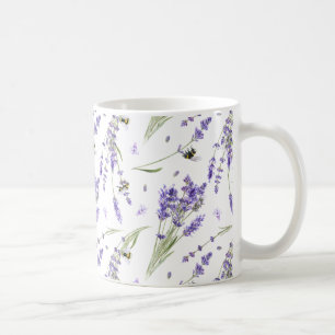 Beautiful Lavender Honey Bees Floral   Coffee Mug