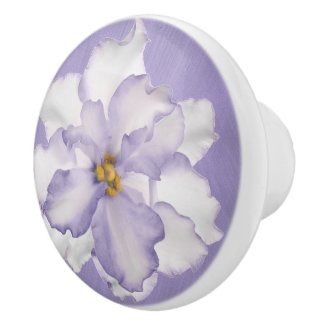 Beautiful Lavender Orchid Ceramic Knob