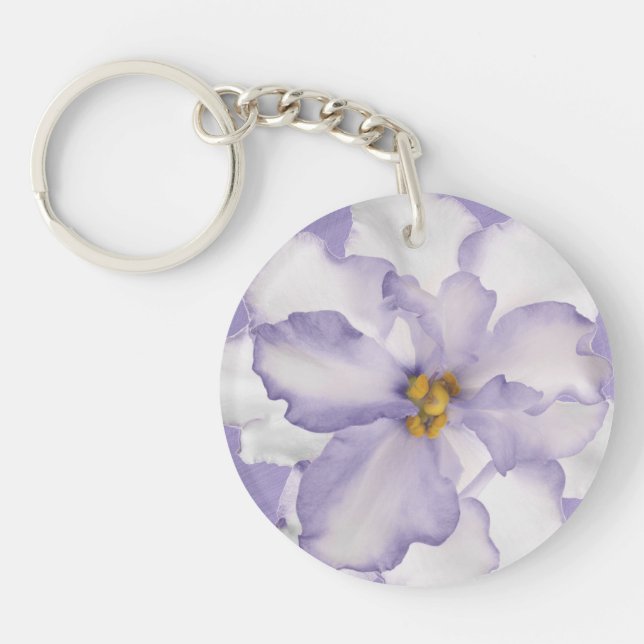 Beautiful Lavender Orchid Keychain (Front)