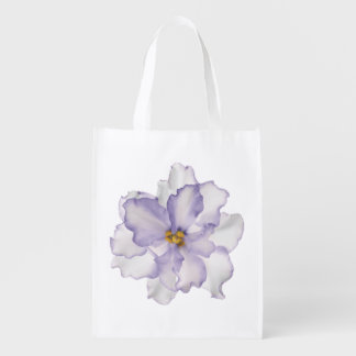 Beautiful Lavender Orchid on White  Grocery Bag
