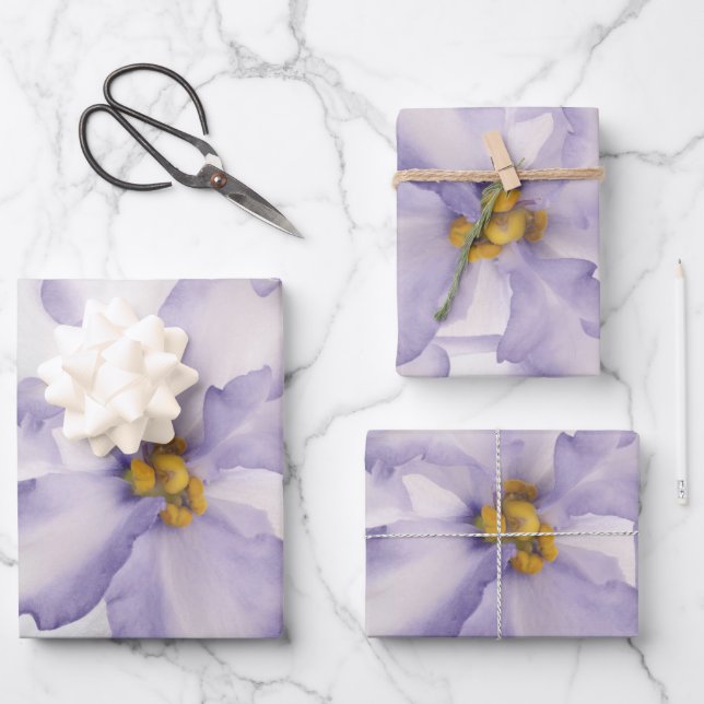 Beautiful Lavender Orchid Wrapping Paper Sheets (Front)