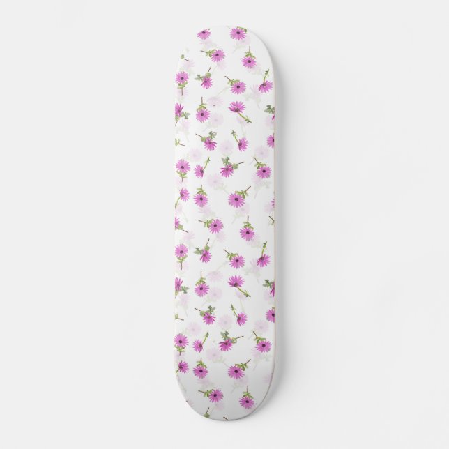 Beautiful Lavender Purple Daisy Flower Design Skateboard (Front)