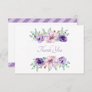 Beautiful Lavender Purple Floral Thank You Card