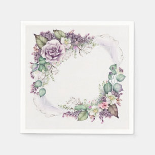 Beautiful Lavender Roses Elegant Classic Vintage Napkins
