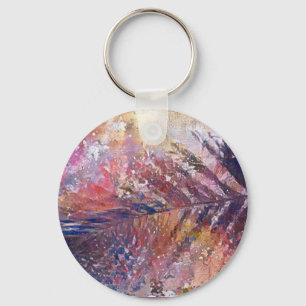 beautiful leaf in nature keychain