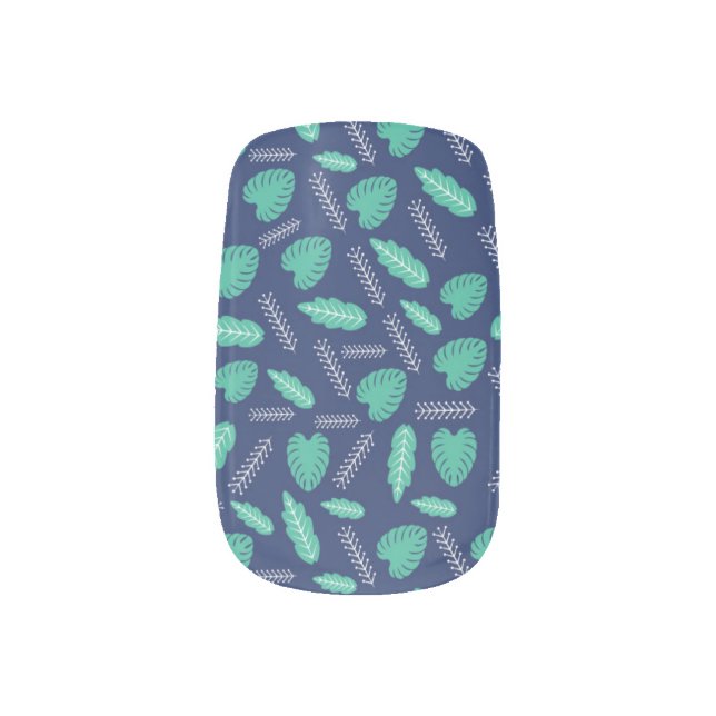 Beautiful Leaf pattern  Minx Nail Art (Left Thumb)