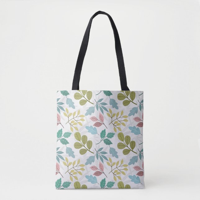 Beautiful Leaf Seamless Botanical Pattern Tote Bag (Front)
