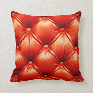 Beautiful leather upholstery sofa with buttons throw pillow