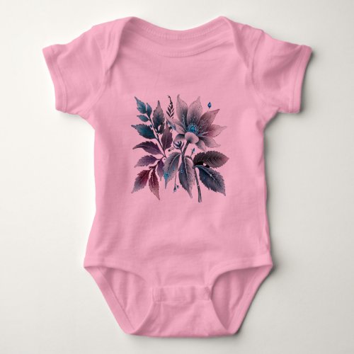 beautiful leaves and flowers baby bodysuit